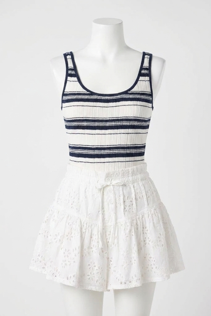 NEW ASTR kaylea sweater tank top in navy stripe